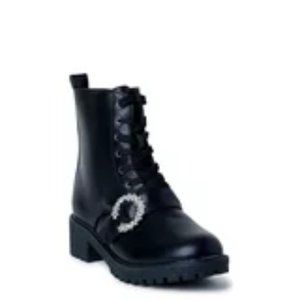 NWT C. Wonder Women's Embellished Lug Sole Lace Up Boots